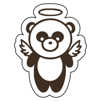 Angel Panda Wings Sticker (Brown)